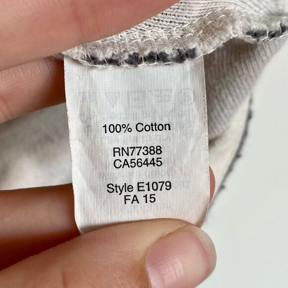 Madewell Terry Striped Back-Zip Pullover Slouchy 100% Cotton Size XS - Picture 8 of 11